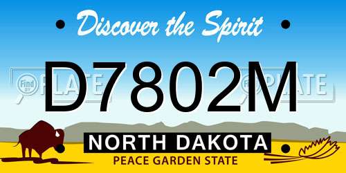 D7802M North Dakota License Plate