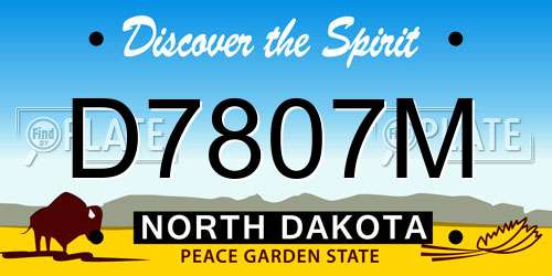 D7807M North Dakota License Plate