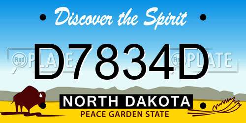 D7834D North Dakota License Plate