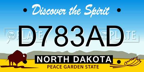 D783AD North Dakota License Plate