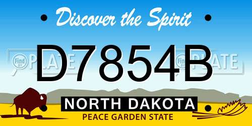 D7854B North Dakota License Plate