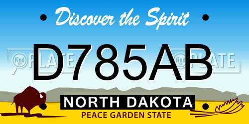 D785AB North Dakota License Plate