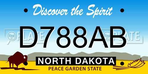 D788AB North Dakota License Plate