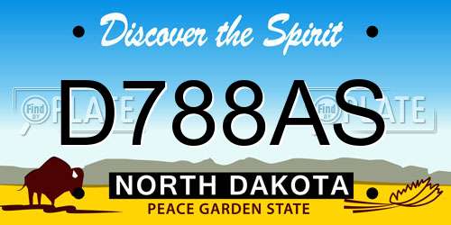 D788AS North Dakota License Plate