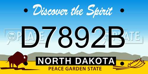 D7892B North Dakota License Plate