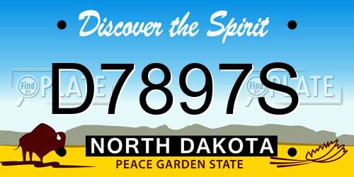 D7897S North Dakota License Plate