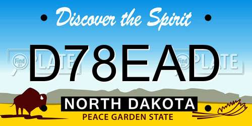 D78EAD North Dakota License Plate