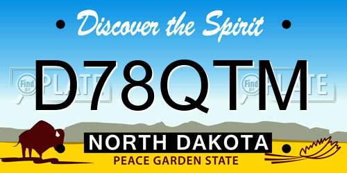 D78QTM North Dakota License Plate
