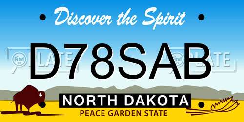 D78SAB North Dakota License Plate