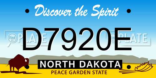 D7920E North Dakota License Plate