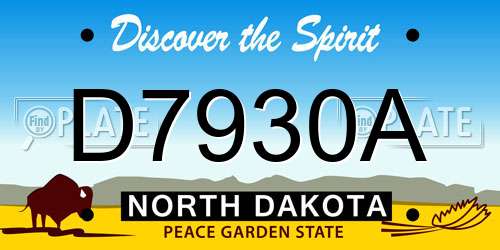 D7930A North Dakota License Plate