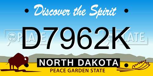 D7962K North Dakota License Plate