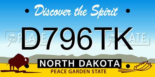 D796TK North Dakota License Plate
