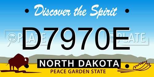 D7970E North Dakota License Plate