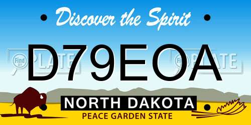 D79EOA North Dakota License Plate