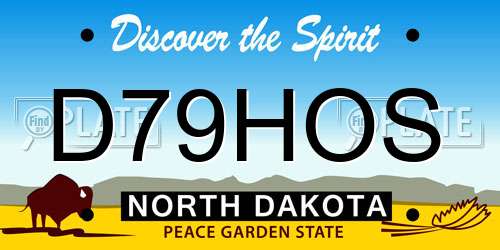 D79HOS North Dakota License Plate