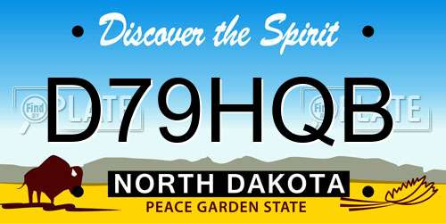 D79HQB North Dakota License Plate