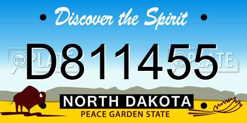 D811455 North Dakota License Plate