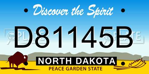 D81145B North Dakota License Plate