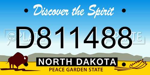 D811488 North Dakota License Plate