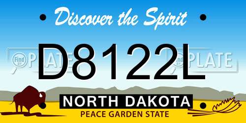 D8122L North Dakota License Plate