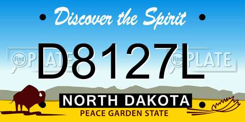 D8127L North Dakota License Plate