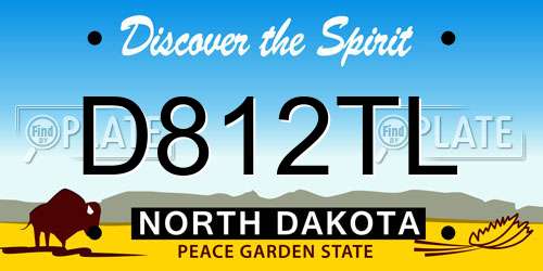 D812TL North Dakota License Plate