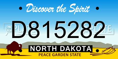 D815282 North Dakota License Plate