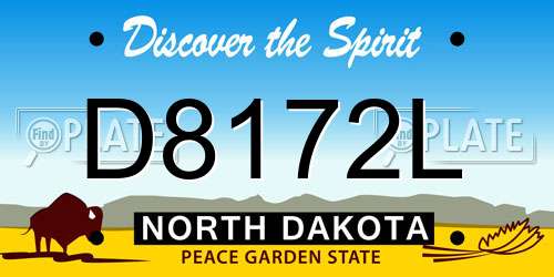 D8172L North Dakota License Plate