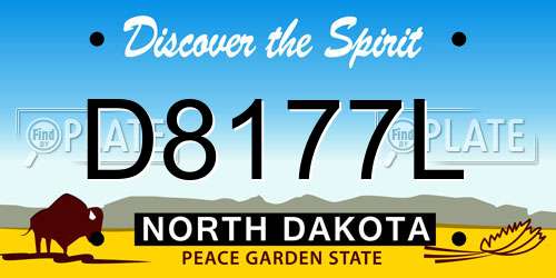 D8177L North Dakota License Plate