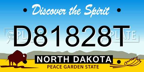 D81828T North Dakota License Plate