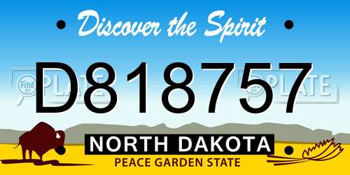 D818757 North Dakota License Plate