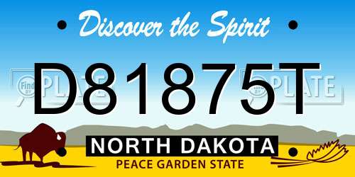 D81875T North Dakota License Plate