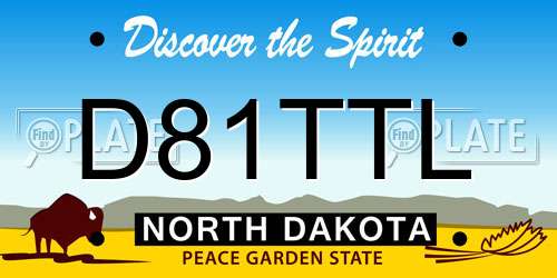 D81TTL North Dakota License Plate