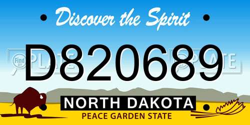 D820689 North Dakota License Plate