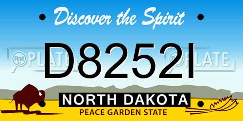 D8252I North Dakota License Plate