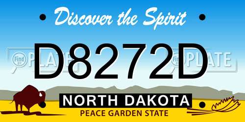 D8272D North Dakota License Plate