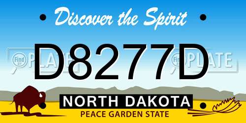 D8277D North Dakota License Plate