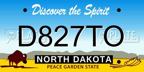 D827TO North Dakota License Plate