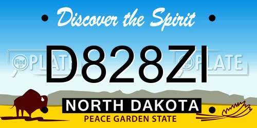 D828ZI North Dakota License Plate