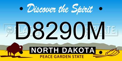 D8290M North Dakota License Plate