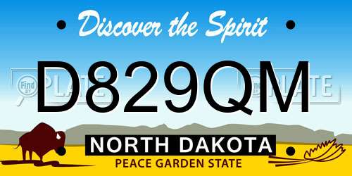 D829QM North Dakota License Plate