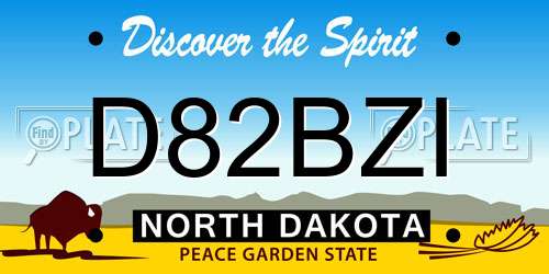 D82BZI North Dakota License Plate