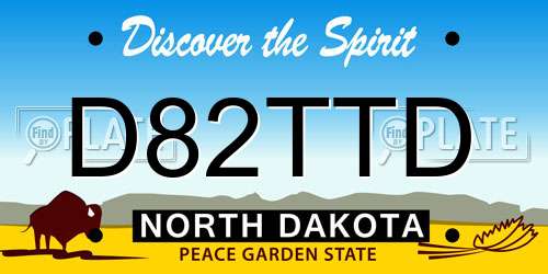 D82TTD North Dakota License Plate