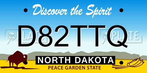 D82TTQ North Dakota License Plate