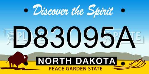 D83095A North Dakota License Plate
