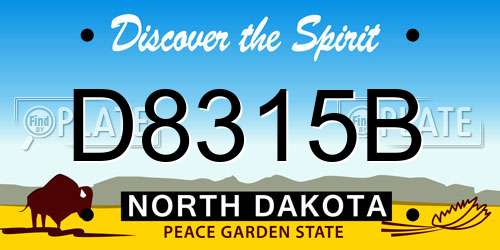 D8315B North Dakota License Plate