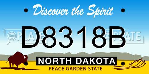 D8318B North Dakota License Plate