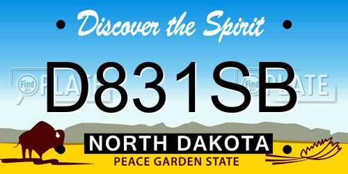 D831SB North Dakota License Plate