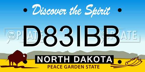 D83IBB North Dakota License Plate